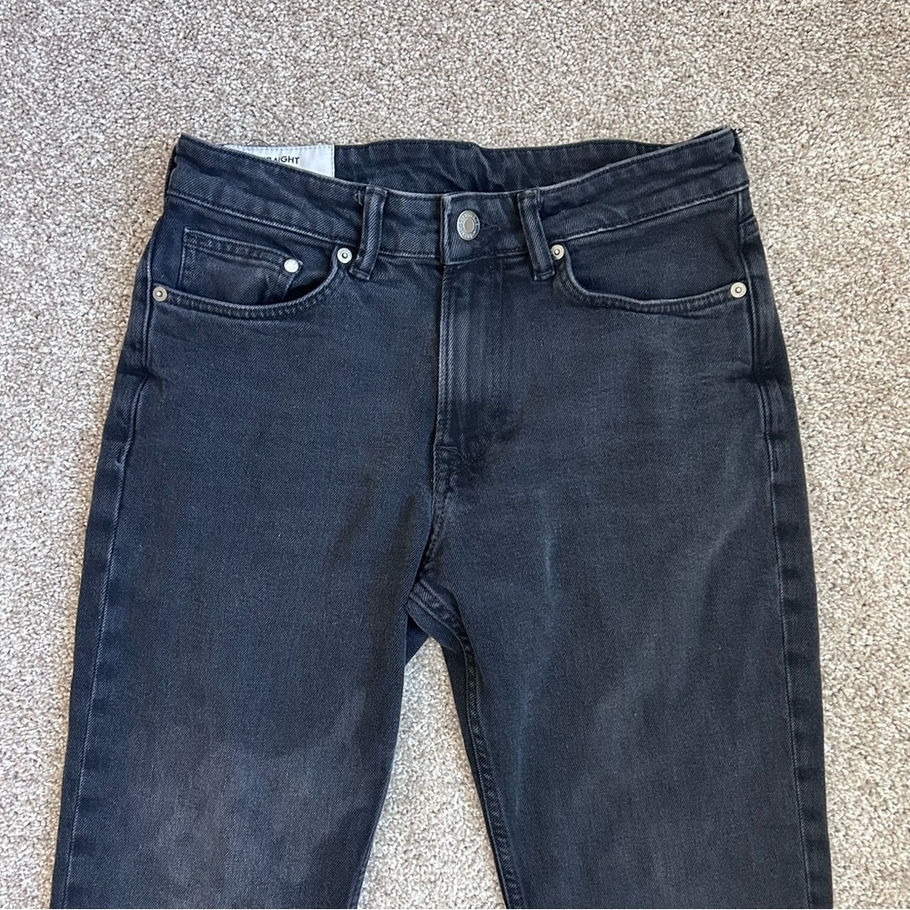 H&M Mens Regular Fit Straight Leg Black Jeans Denim Size 30/32 Standard - Picture 2 of 7
